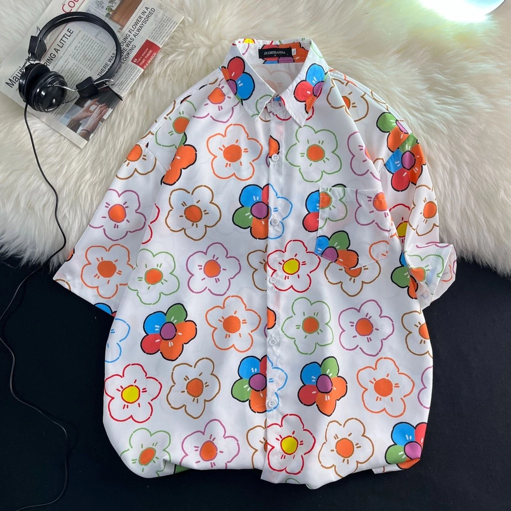 เสื้อผู้หญิงแขนสั้น สไตล์ฮาวาย ลายดอกไม้ thumbnail 4