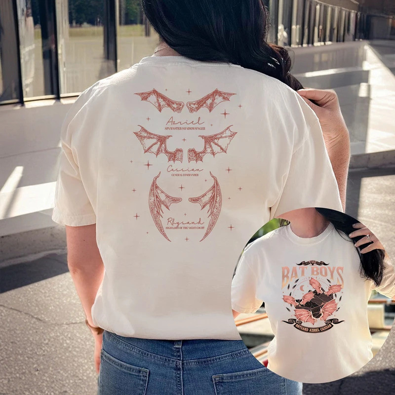 The Bat Boys TShirt ACOTAR Merch Night Court Illyrans Tee A Court of Thorns และ Rosesand Cassian Azr