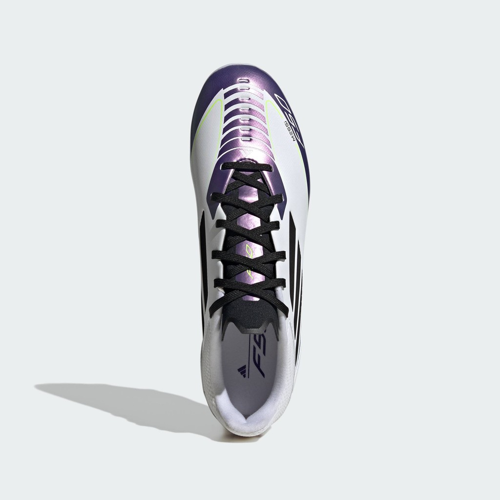adidas ฟุตบอล รองเท้าฟุตบอล Messi F50 League Firm/Multi-Ground Unisex สีขาว IE9073