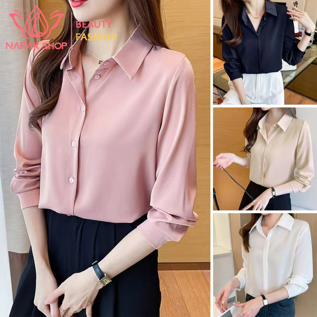 เสื้อเชิ้ตผู้หญิงแขนยาว สไตล์ผ้าชีฟอง เหมาะกับการไปทำงาน