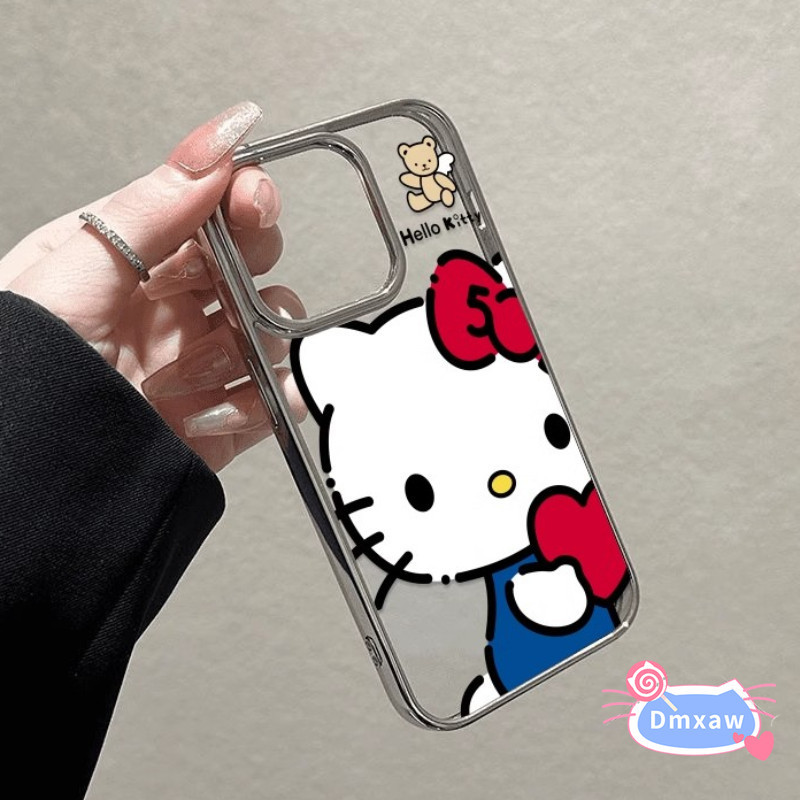 น่ารักคิตตี้แมวหัวใจเคสโทรศัพท์สําหรับvivo V40 V30 V29 V27 V25 V23E V23 V20 V17 V15 Pro Lite V11i V9 V5 V5s T2 T1 S1 Pro 5Gฝาครอบหรูหราชุบโปร่งใสกรอบ - รูปที่ 4