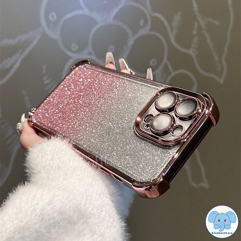 เคสไอโฟน15 สำหรับ IPhone 11 XR 16 13 15 12 14 Pro Max 7 8 16 15 14 Plus X XS MAX SE ปกอ่อนกลิตเตอร์สีสันสดใสเรียบง่าย