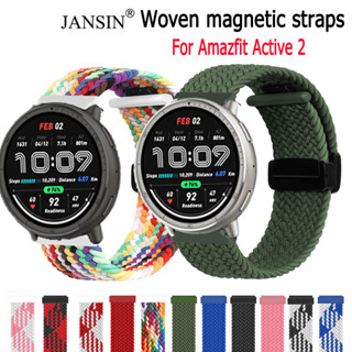 สายรัดไนลอน สําหรับ Amazfit Active 2 Band สร้อยข้อมือถักแม่เ…