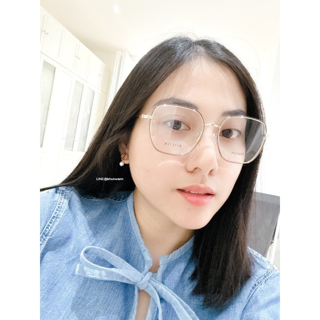 กรอบแว่น BOLON BA6053 ทรงเหลี่ยมไซส์กลาง แถมฟรี ‼️ เลนส์ 1.56  Blue ♥️