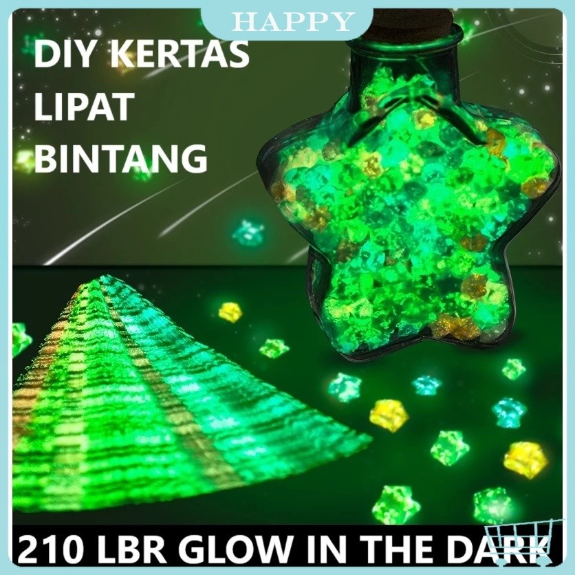 พร้อม 210 ชิ้น Origami Paper Star Paper Origami Paper Quilling Luminous Glown ใน Dark