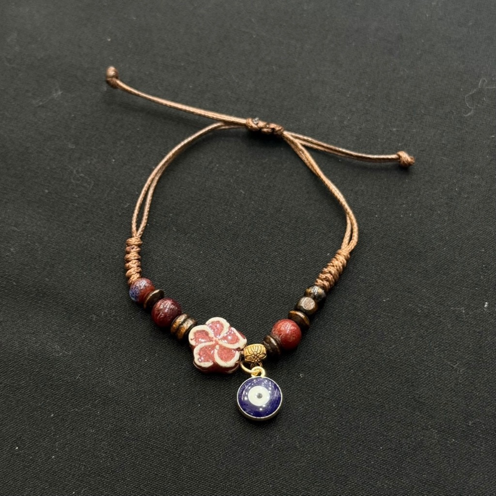 สร้อยข้อมือเครื่องประดับ ดอกไม้แห้งธรรมชาติ ลูกปัดนําโชค ดาวห้าแฉก สไตล์ชนเผ่า เส้นละ12บาท พร้อมส่ง - รูปที่ 6
