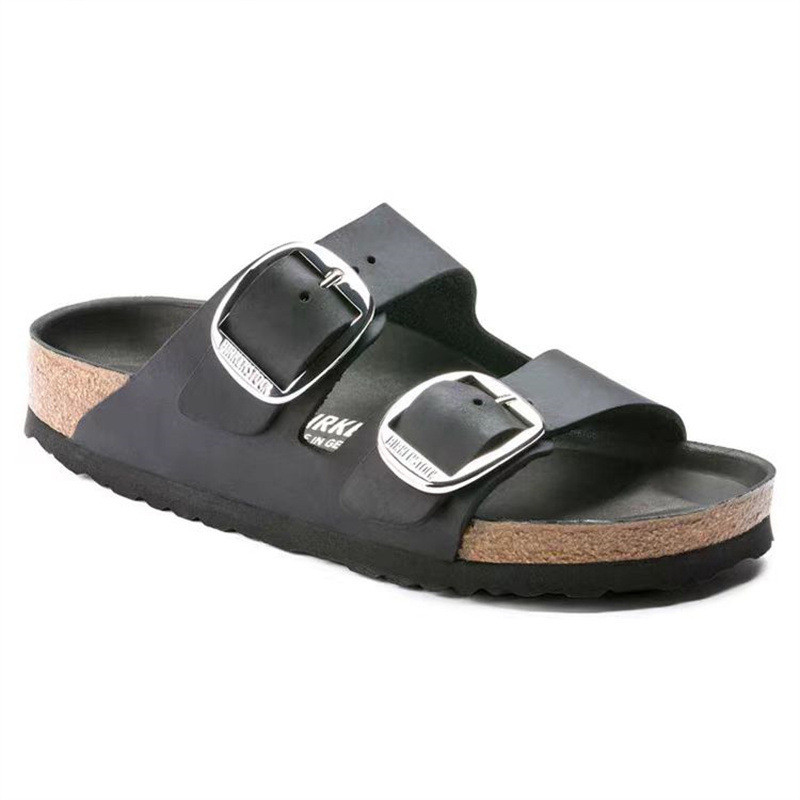 ในสต็อก  BIRKEN/STOCK Double Row Bus Buckle Cork Bottom Boken รองเท้าแตะ