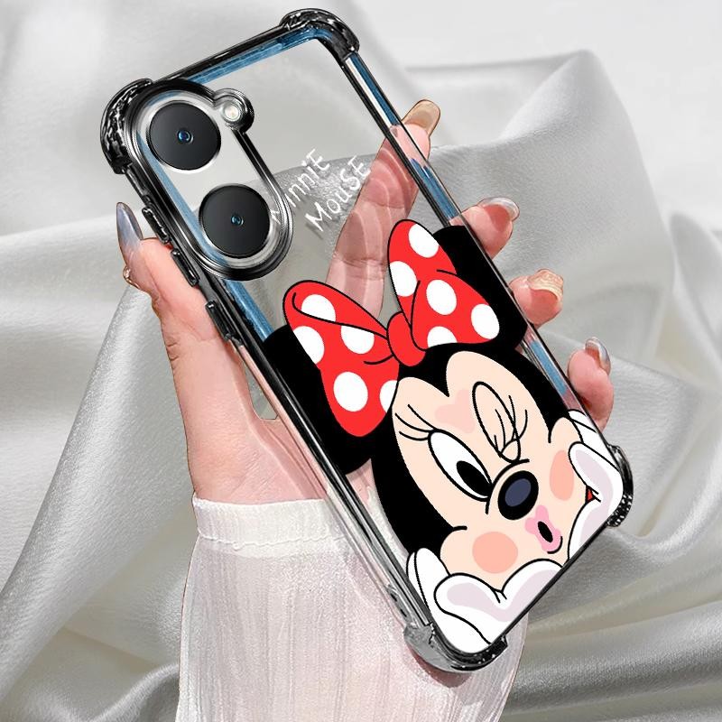 สําหรับ Vivo Y03t กรณีสีดําชุบซิลิโคน TPU น่ารักปกหลังกันกระแทกการ์ตูนป้องกันเคสโทรศัพท์ Vivo Y03t V