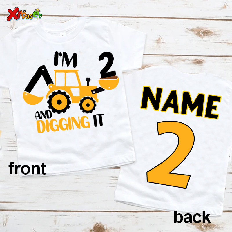 เสื้อวันเกิดก่อสร้างเด็กชาย T เสื้อ Dump รถบรรทุกเสื้อวันเกิดรถขุดเสื้อวันเกิดเด็กวัยหัดเดินเด็กทารก 3rd วันเกิด Im 4 ราคา ถูกที่สุด ดีลบีเคเค แกลเลอรีภาพที่ 2