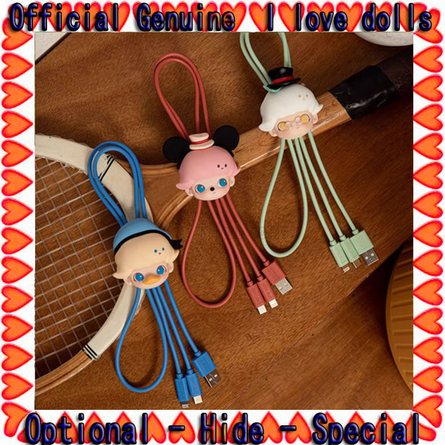 DIMOO WORLD Disney Series 2 in 1 Data Cable ตุ๊กตาฟิกเกอร์น่ารัก