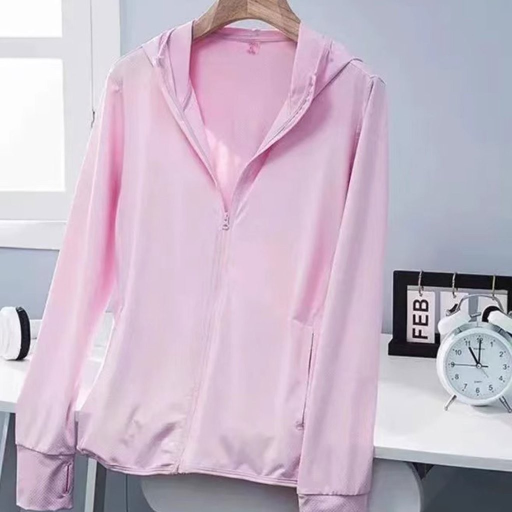 เสื้อผ้าป้องกันแสงแดดสำหรับผู้หญิง เสื้อกันแดด UPF50+ ผ้าไอซ์ สำหรับชายและหญิง ชุดฤดูร้อน แบบบางเบา - รูปที่ 4