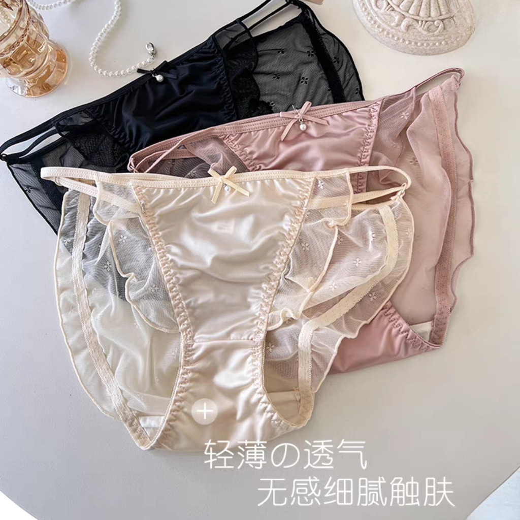 กางเกงชั้นใน ผ้าฝ้ายโปร่งแสง เอวยางยืด ระบายอากาศ แห้งเร็ว ไร้รอยต่อ ดูดซับความชื้น ขนาดใหญ่ เซ็กซี่ สําหรับผู้หญิง - รูปที่ 2