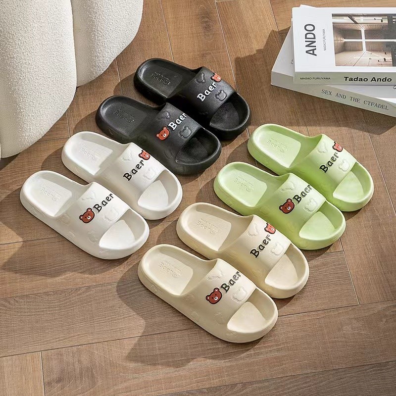 Destin🩰พร้อมส่งจากไทย🛒 (LT-BEB) รองเท้าแตะสวม ลายน้องหมีข้าง รองเท้าแฟชั่นน่ารักตุมุตะมิ พื้นนิ่มกันลื่น สีสันละมุนสุดๆ
