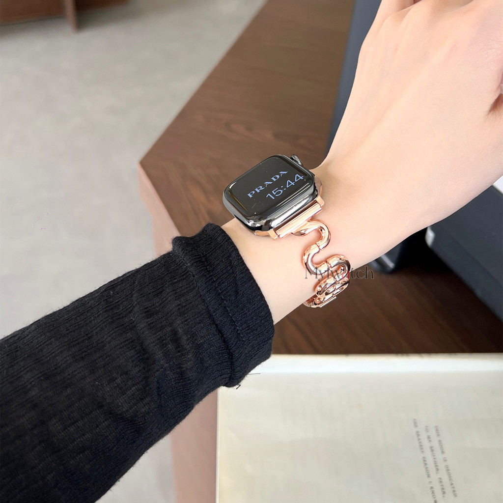 Creative S-shaped สายโลหะสําหรับ iWatch series 11 10 9 8 7 6 SE 5 4 3 2 1 ที่ไม่ซ้ํากัน Casual Design Band สําหรับ iWatch Band 46 มม.49 มม.45 มม.44 มม.41 มม.40 มม.38 มม.42 มม.อุปกรณ์เสริมสวมใส่ - รูปที่ 2