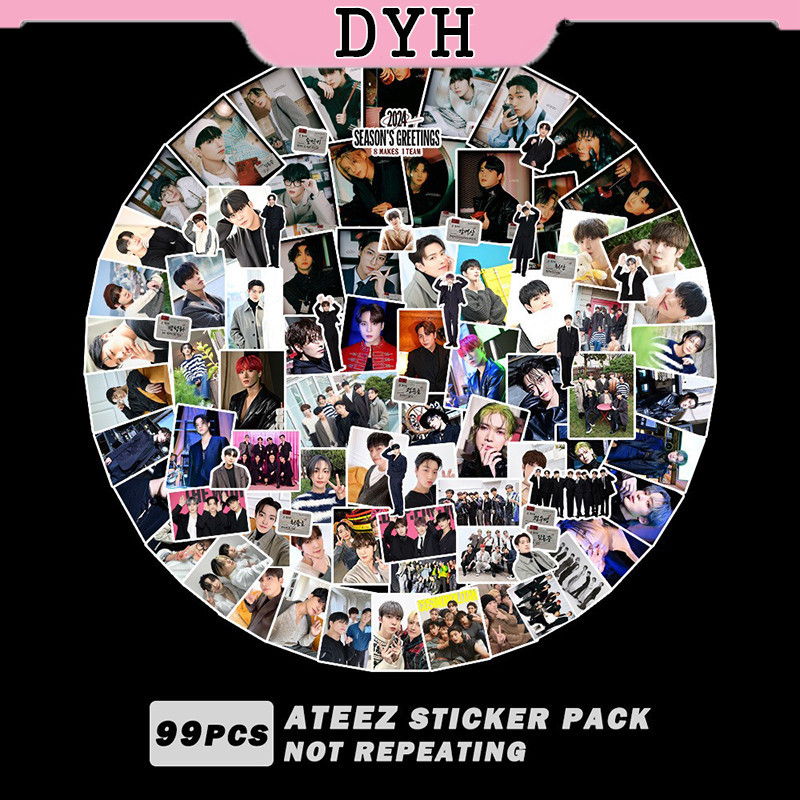 สติกเกอร์ ลาย ATEEZ KPOP 2024 SEASON'S GREETINGS สําหรับติดตกแต่งไดอารี่ กระเป๋าเดินทาง DIY จํานวน 99 ชิ้น ต่อชุด