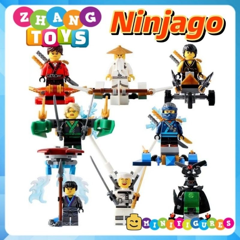 ของเล ่ นปริศนา Ninjago ประกอบด ้ วย Nya - Zane - Garmadon - Lloyd - Jay - Cole - Wu - Kai Minifigures SY652
