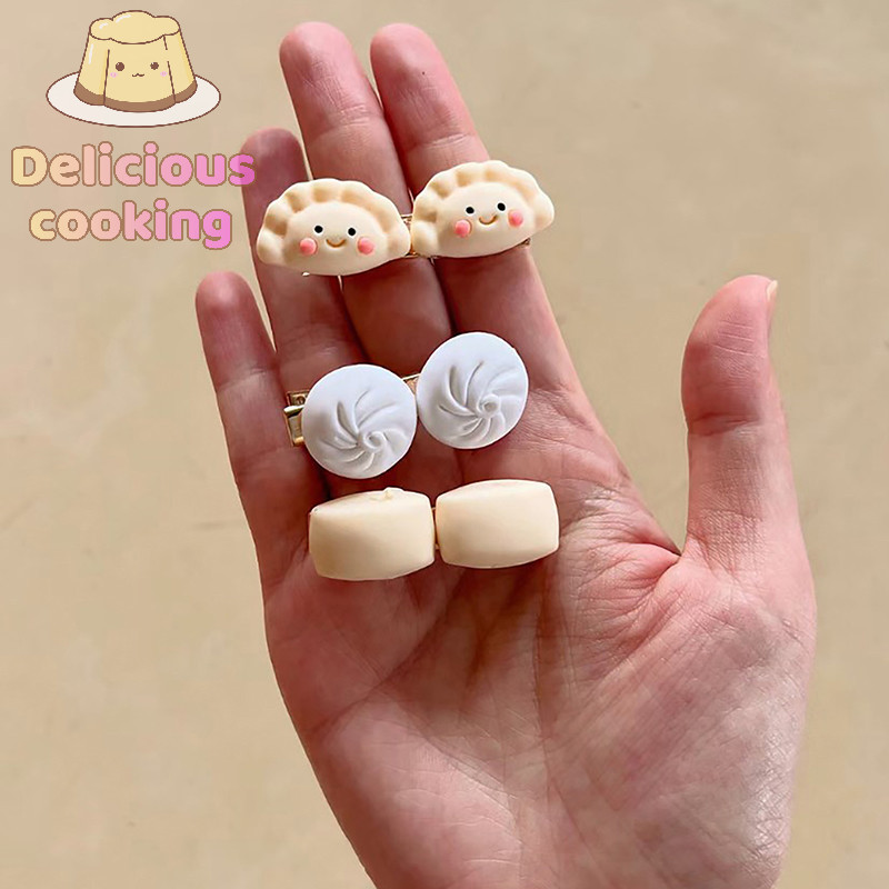 [ทําอาหารแสนอร่อย] ขนมปังอาหาร เกี๊ยว ซาลาเปานึ่งสําหรับผู้หญิงสาวเกาหลีด้านเล็ก BB กิ๊บน่ารักหวาน หมวก เครื่องประดับผม [ใหม่] - รูปที่ 5