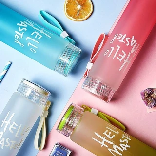 YTL ขวดน้ำ กระบอกน้ำแก้ว ใส่ของร้อน-เย็น ขวดน้ำแก้วมีหูหิ้ว แบบพกพา ขวดน้ำดื่ม Hello Master 400ml Drink water bottle