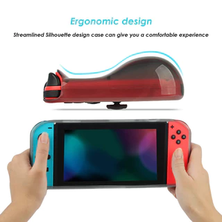 เคส Nintendo Switch,เคส TPU แบบนุ่มสําหรับ Nintendo Switch OLED / V1 พร้อมหมวก Thumb Grip 2 ชิ้น