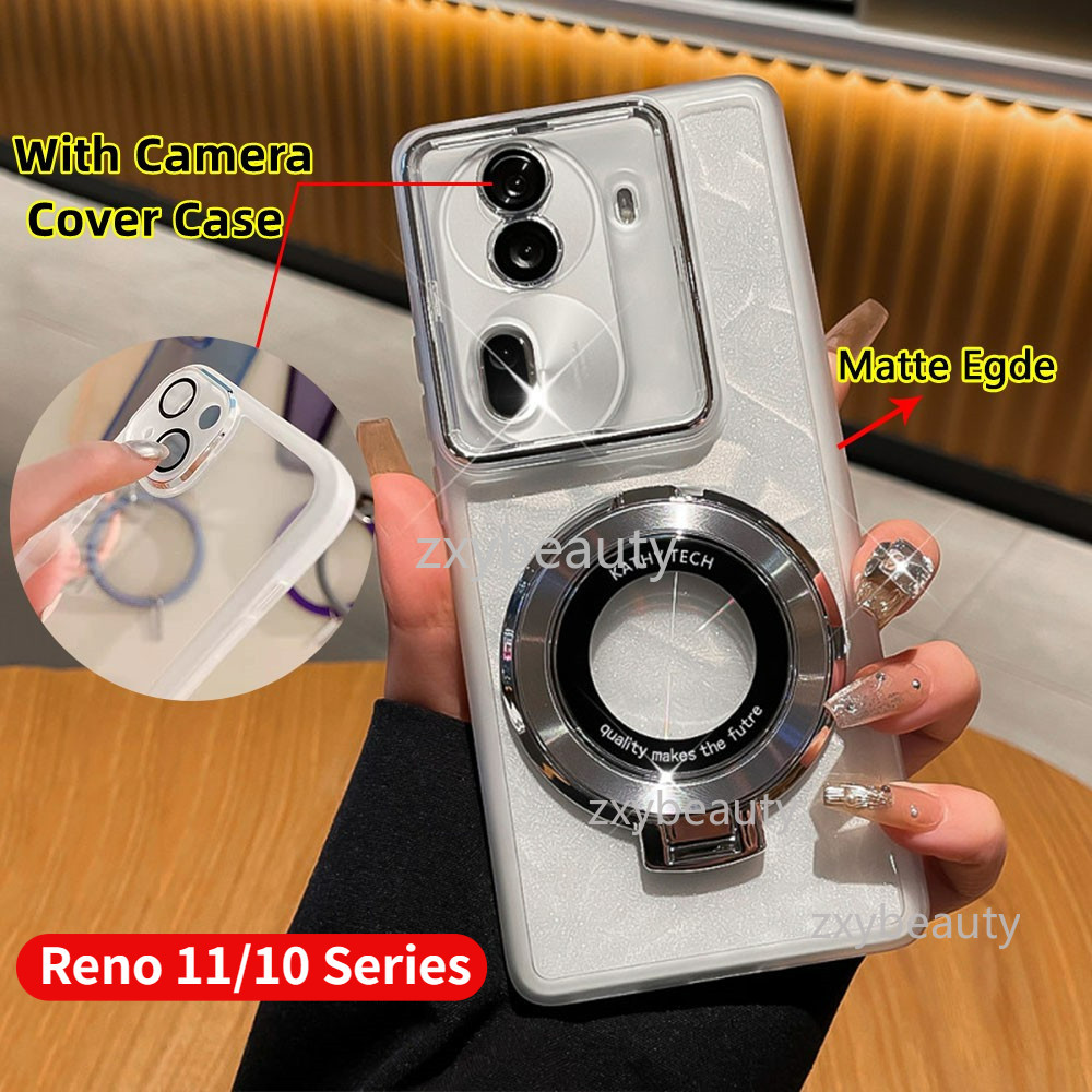 เคสโทรศัพท์มือถือแบบนิ่ม ใส พร้อมแหวนแม่เหล็ก สําหรับ OPPO Reno 11 Pro 11F 5G 4G 2024 Reno11 11Pro Reno11F Reno11Pro 10Pro Plus Reno10 10ProPlus 10Pro+