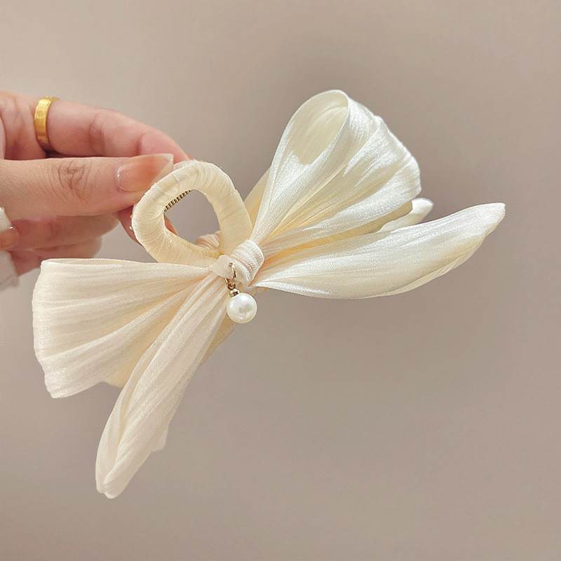 กิ๊บติดผม ประดับโบว์ และไข่มุก หรูหรา สไตล์เกาหลี แฟชั่นสําหรับผู้หญิง - รูปที่ 6