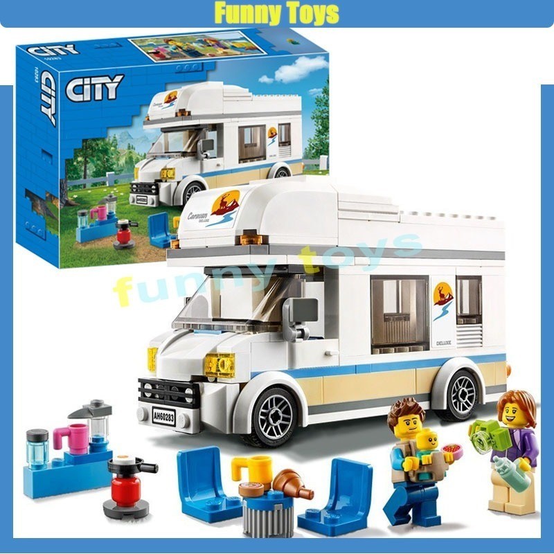 City Series 60283 บล็อคตัวต่อ RV ของเล่นเสริมการเรียนรู้ สําหรับเด็ก และผู้ใหญ่