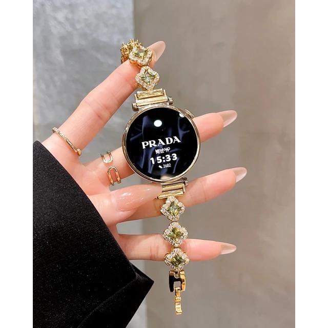 สายนาฬิกาข้อมือ ประดับเพทาย หรูหรา สําหรับ Samsung Galaxy Watch 6 5 Pro 4 Classic 44 40 46 มม. 20 22 มม. Huawei Watch GT 4 3 Garmin - รูปที่ 5