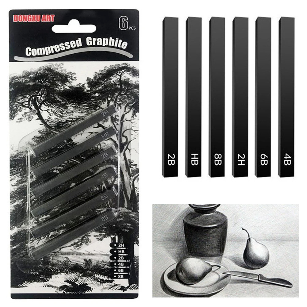 Woodless Compressed Charcoal Thick Willow Charcoal Sticks Set for Sketching and Drawing Graphite Pen