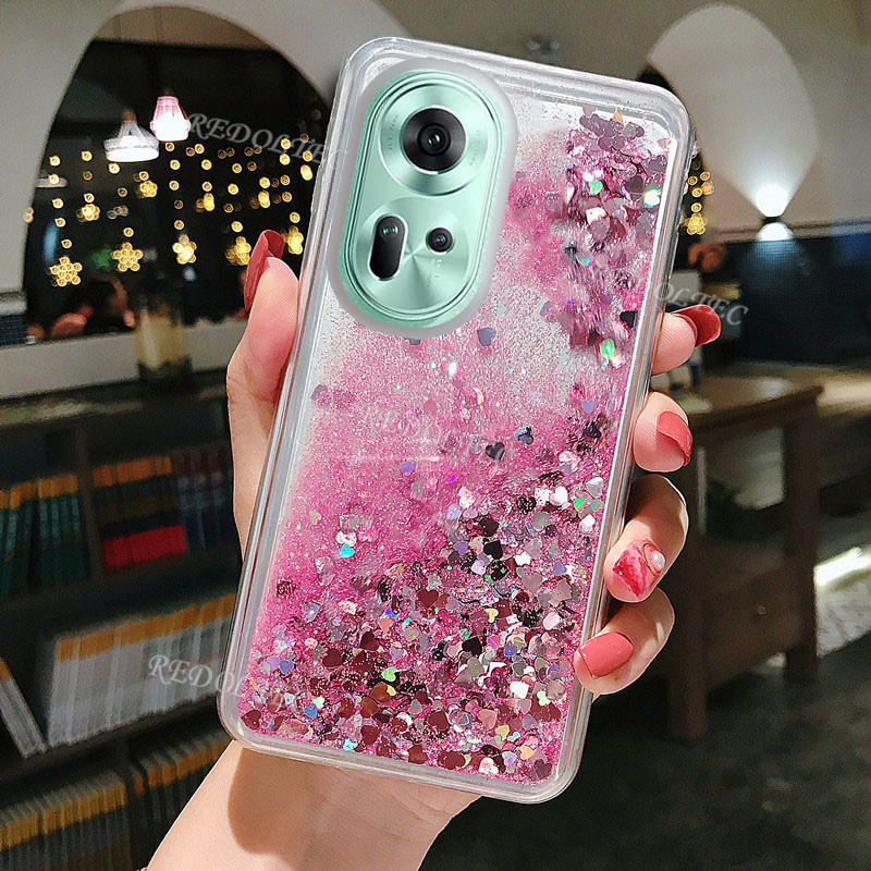 เคส OPPO Reno 11 Pro Reno11 5G เคสโทรศัพท์มือถือ ซิลิโคน มีทรายไหล แต่งกลิตเตอร์ ระยิบระยับ สําหรับ OPPO Reno11Pro OPPOReno11 OPPO Reno11 Pro Reno 11 5G