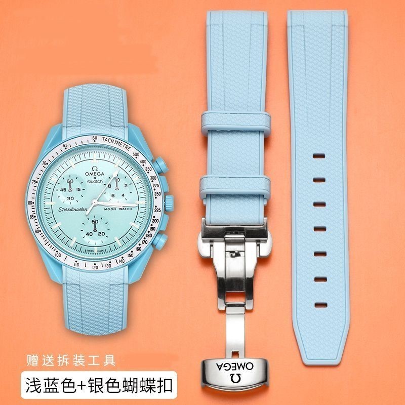 Omega สายนาฬิกาข้อมือ สายซิลิโคน Speedmaster SWATCH สายนาฬิกายาง