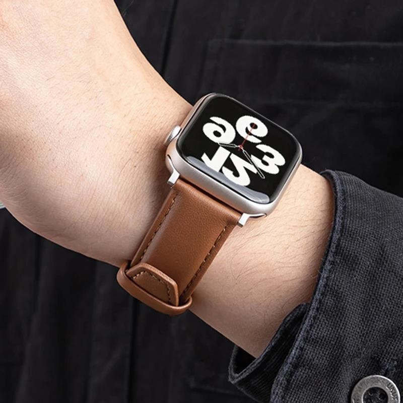 สายนาฬิกาข้อมือหนัง สําหรับ apple watch 49 มม. 44 มม. 45 มม. 42 มม. 38 มม. 40 มม. 41 มม. iWatch series 8 7 6 5 4 3 Se