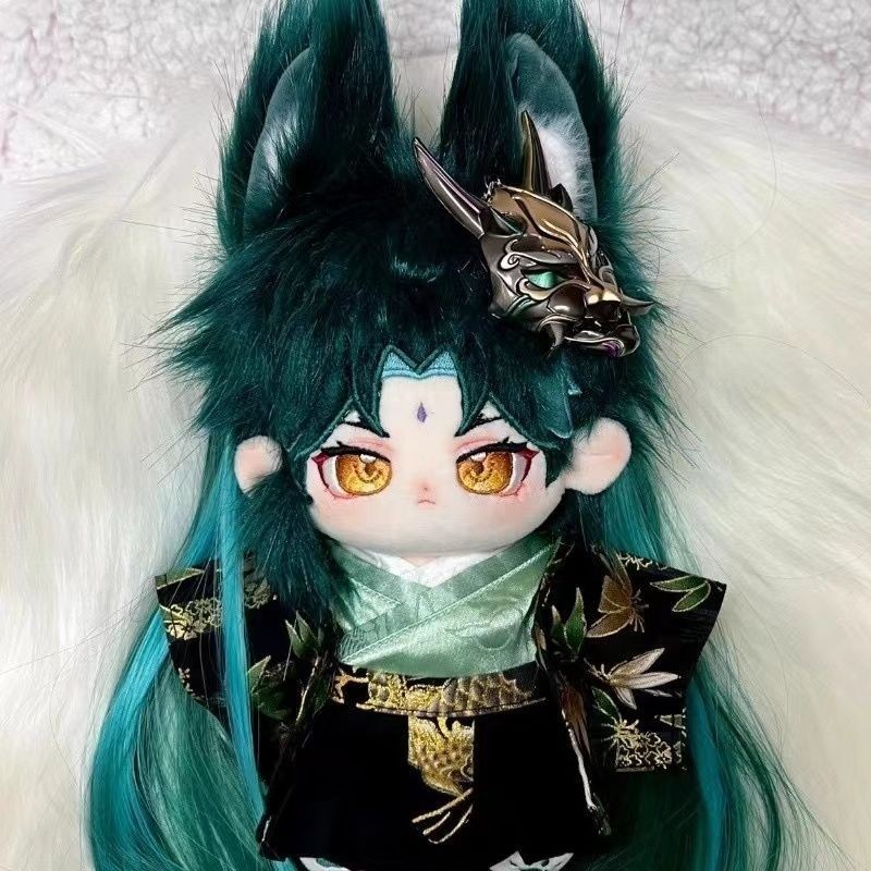 Genshin Impact Xiao 20 ซม.ตุ ๊ กตาผ ้ าฝ ้ ายหูคงที ่ หางแม ่ เหล ็ กน ่ ารักอะนิเมะและอุปกรณ ์ ต ่ อพ ่ วงเกมของขวัญวันเกิด