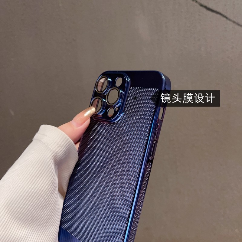 การกระจายความร้อนbreathable Hardกันกระแทกเคสโทรศัพท์สําหรับiPhone 16 15 14 13 12 11 Pro Max 13 Mini XS XR X 8 Plus Anti-Fallกล้องElectroplatingเคสโทรศัพท์ฝาครอบ - รูปที่ 4