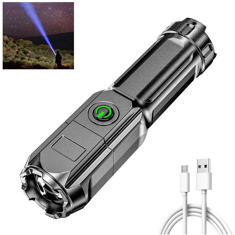 【พร้อมส่ง】ใหม่ ไฟฉาย LED ซูมได้ 2024 สว่างมาก แบบพกพา ทนทาน ชาร์จไฟได้ สําหรับครัวเรือน กลางแจ้ง