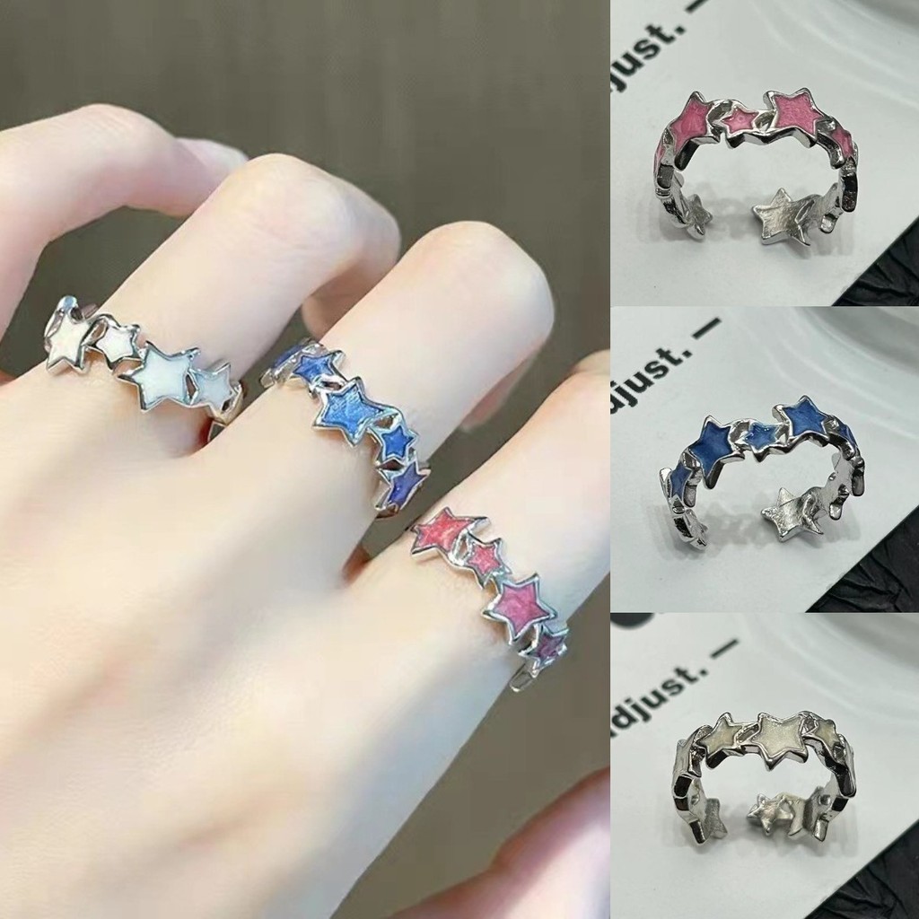 Jojo COCO แหวนเปิด ลายดาวน่ารัก สไตล์เกาหลี ของขวัญวันเกิด สําหรับผู้หญิง