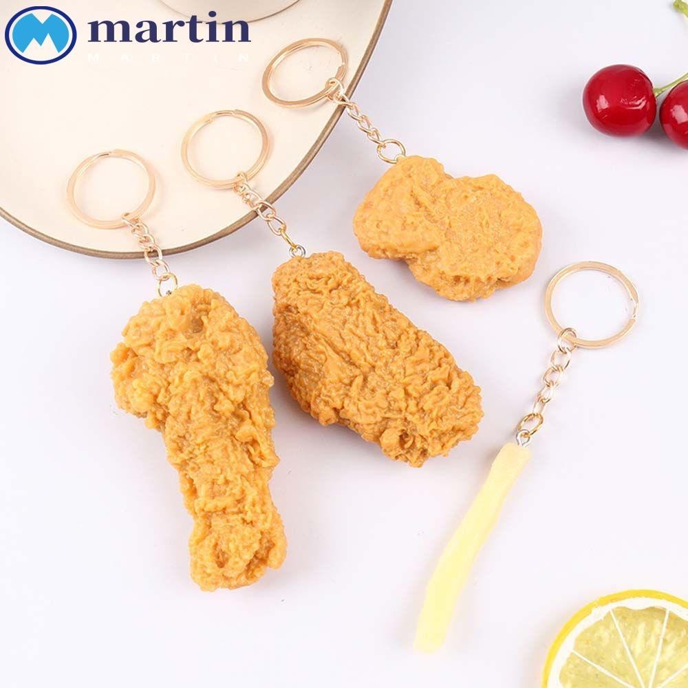 Martin พวงกุญแจ รูปไก่ทอด เฟรนช์ฟรายส์ ไก่ทอด อาหารเลียนแบบ ของขวัญสร้างสรรค์