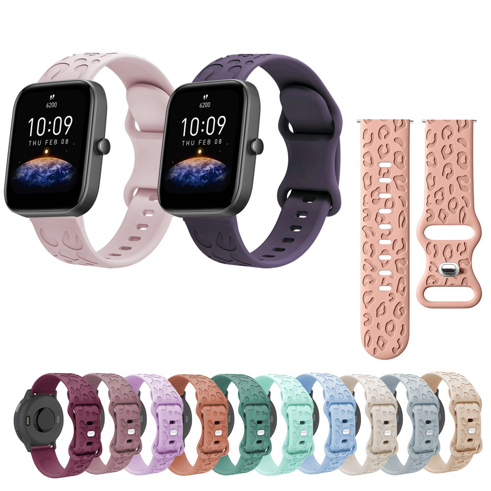 20 มม.22 มม.ซิลิโคนสําหรับ Huami Amazfit Bip6 Bip5 Bip3 Bip 3 5 6 Lite SU Pro Unity สมาร์ทนาฬิกาแกะสลัก Band