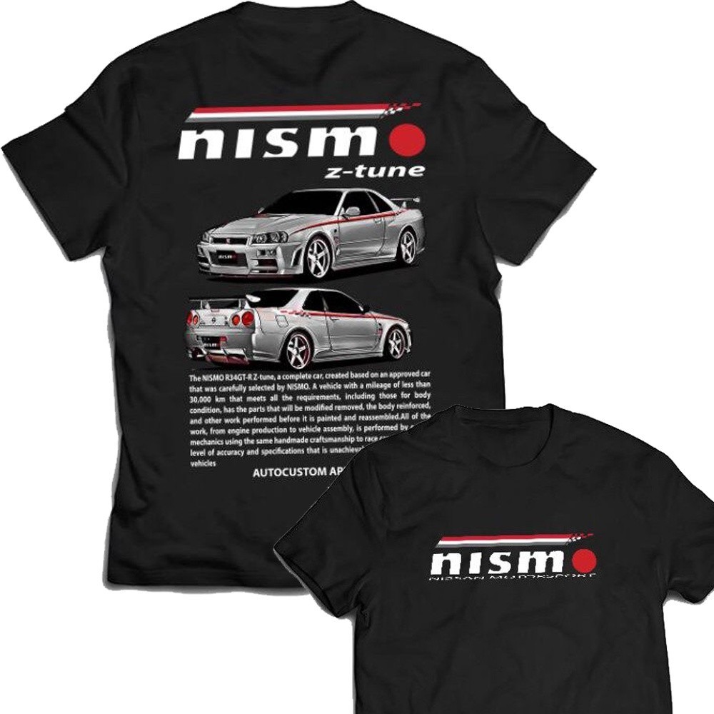 ใหม่ เสื้อยืดลำลองฤดูร้อน เสื้อยืด พิมพ์ลาย Nissan SKYLINE GTR R34 NISMO Z-TUNE SPECIAL EDITION อัตโนมัติ S-5XL เป็นกลาง
