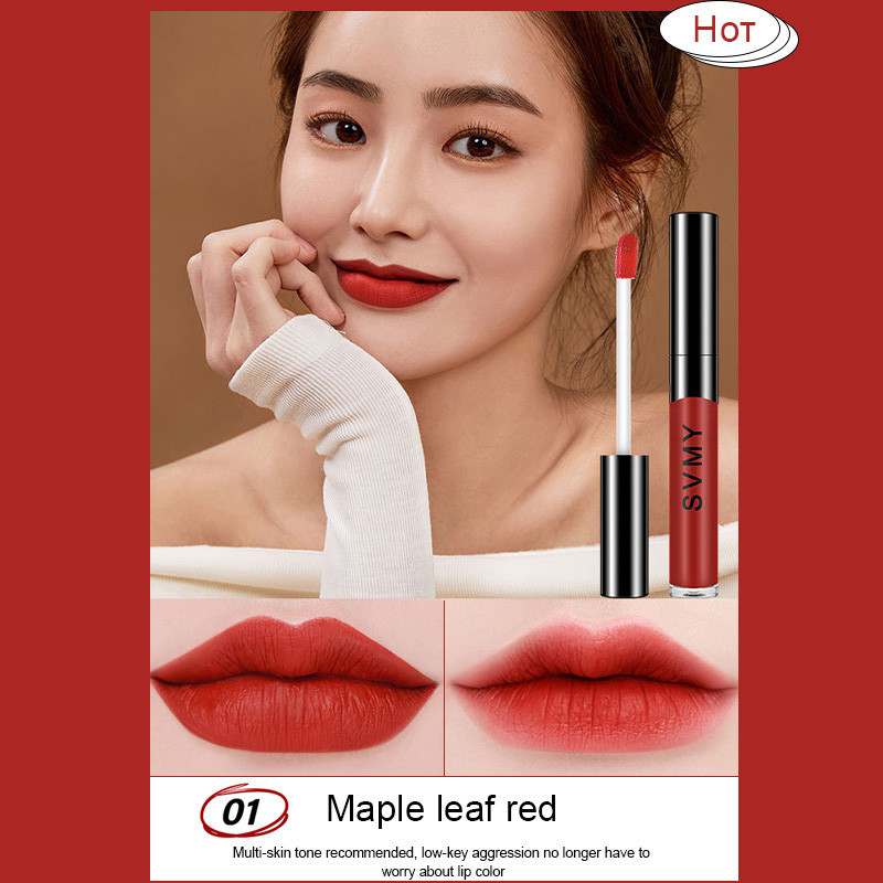 Windind SVMY ลิปสติก เนื้อแมตต์กํามะหยี่ ติดทนนาน ให้ความชุ่มชื้น ปากดูอวบอิ่ม กันน้ำ มี6 สีให้เลือก