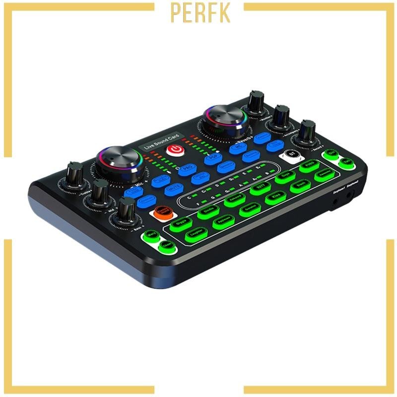 [Perfk ] Audio Mixer Professional DJ Mixer การ ์ ดเสียงสําหรับเสียงเกมเวที