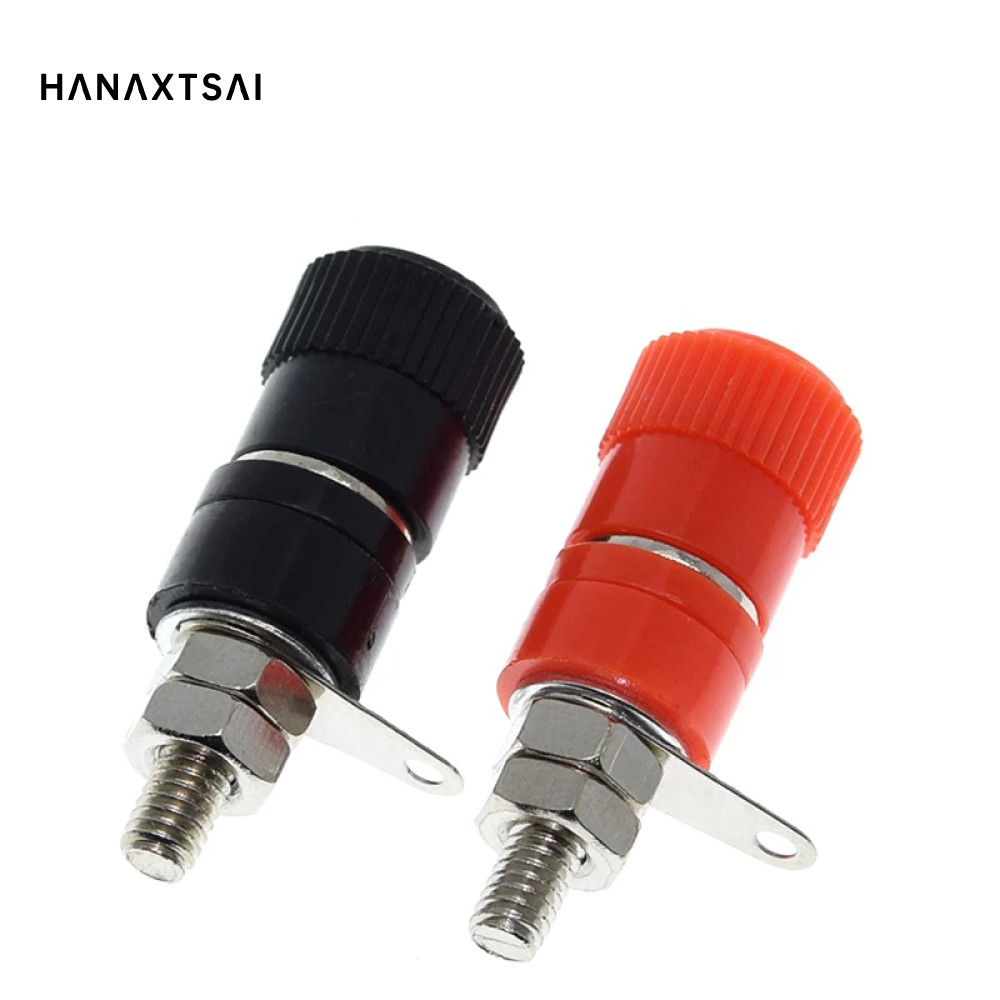 บล็อกเทอร์มินัล JS-910B 4 มม.เครื่องขยายเสียงขั้วต่อ Binding โพสต์กล้วยปลั๊กแจ็ค Mount สีดํา (JS-910B Terminal Connector Terminal Block 4 มม.กล้วยปลั๊กทดสอบซ็อกเก็ตสีดํา/สีแดงแผงปลั๊ก)