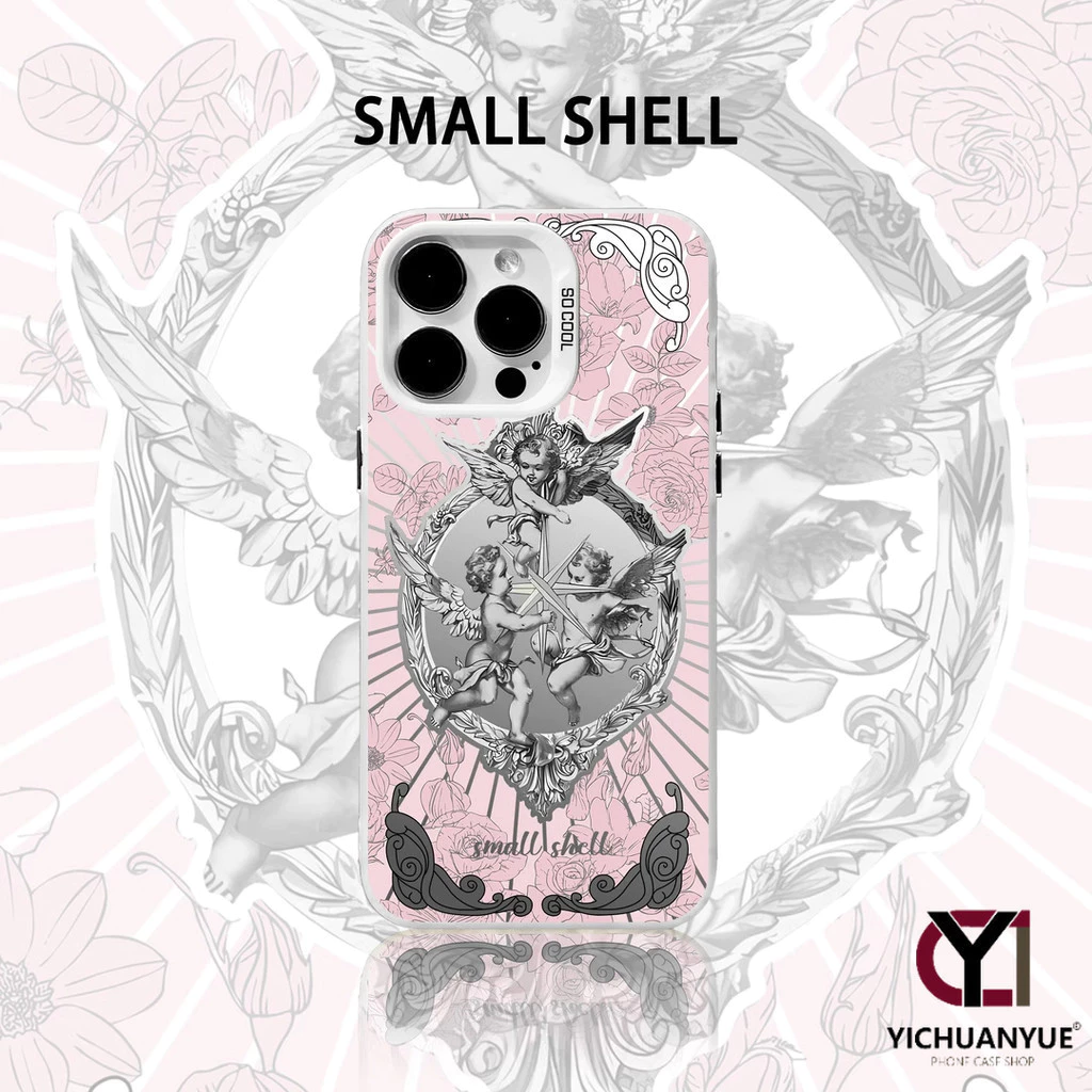 สำหรับ iPhone 13 12 14 11 15 Pro Max XR X Plus XS SE 7 8 รูปแบบเทวดาวินเทจการ์ตูนบุคลิกภาพฮาร์ดเคสโทรศัพท์เคสไอโฟนสวยๆ