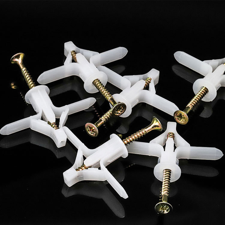 (50ชิ้น) พุกผีเสื้อ พุกยิปซั่ม พุกร่ม พุกพลาสติก พุกยึดผนังกลวง สกรูเกลียวปล่อย