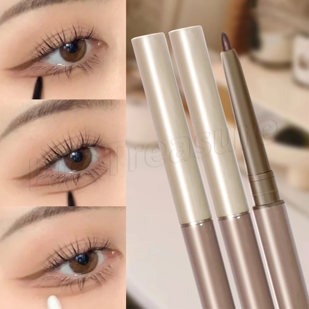 [ Qiawes ] Eyeliner Gel Pen - 2in1 กันน้ํา ติดทนนาน Non-Smudge Eyebrow Pen - Eyeliner Lying Silkworm Gel Pencil - Eye Liners - Eyeliner Pencil - Eye Makeup Cosmetics