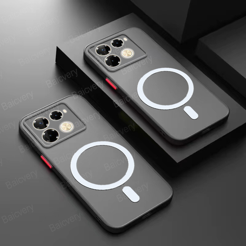 Infinix Note 40 Pro+ 5G / Note 40 Pro / Note 40 4G เคสโทรศัพท์แม่เหล็กโปร่งใส Matte TPU เคสชาร์จไร้สาย