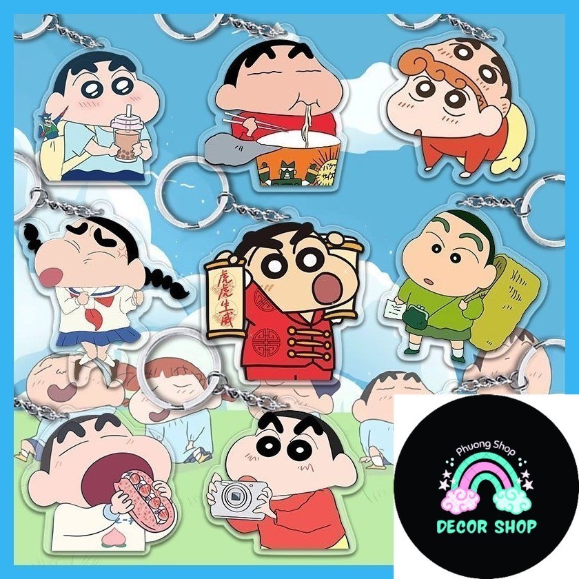 รูปแบบใหม่ Crayon Shin-chan Nohara Misae Nohara Hiroshi พวงกุญแจอะคริลิค Crayon Shin-chan