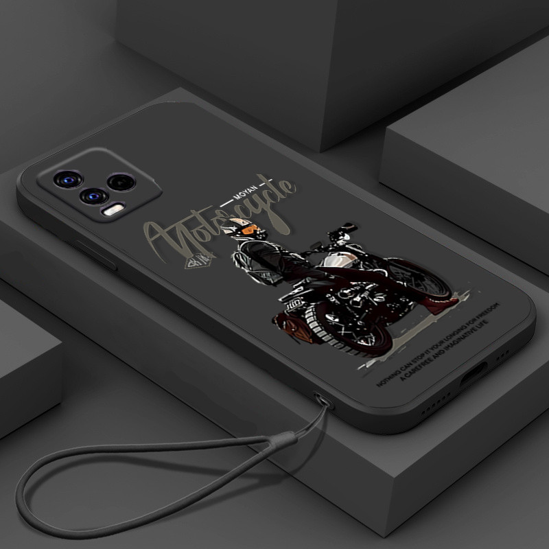 ปลอกVIVO Y21 2021 Y33S 4G Y21S 4G Y32 Y21T Y33Tเคสโทรศัพท์พร้อมเชือกเส้นเล็กความงามซิลิโคนTPU Soft Shellอินเทรนด์Coolรถจักรยานยนต์Boyออกแบบใหม่กันกระแทกกรณี
