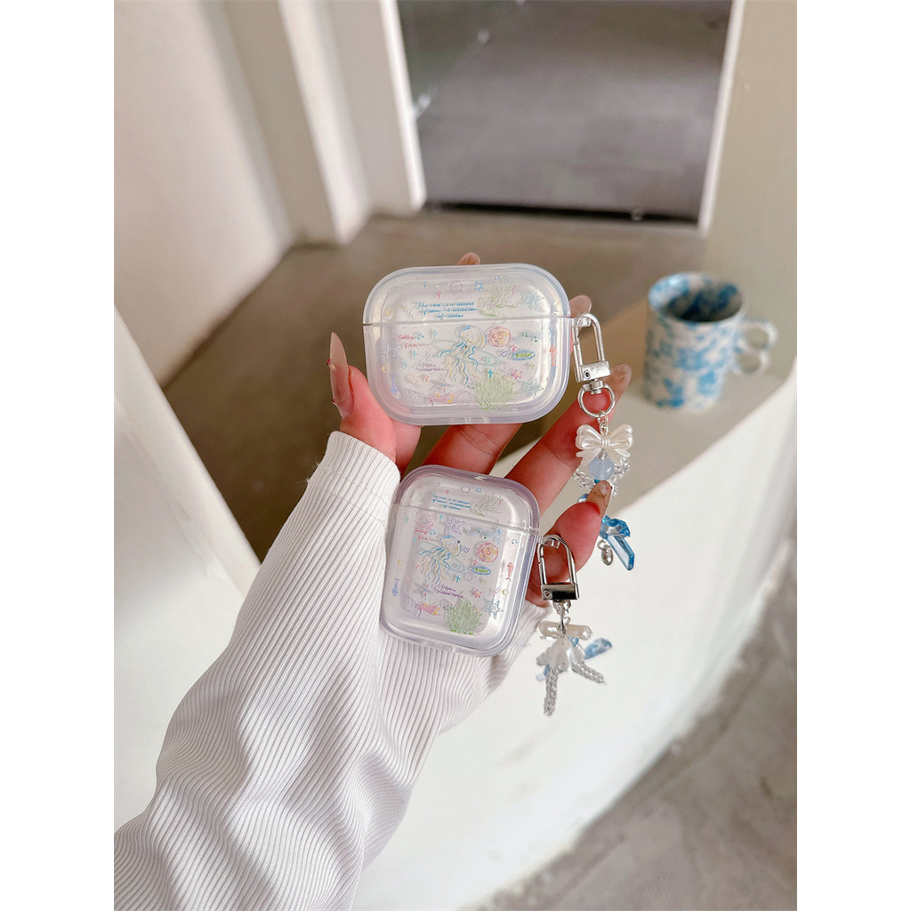 Ocean World สําหรับ Airpods 1/2 3 Pro Pro2 pro3 Airpods4 ชุดหูฟังไร้สายบลูทูธป้องกันกรณี AirPods Pro