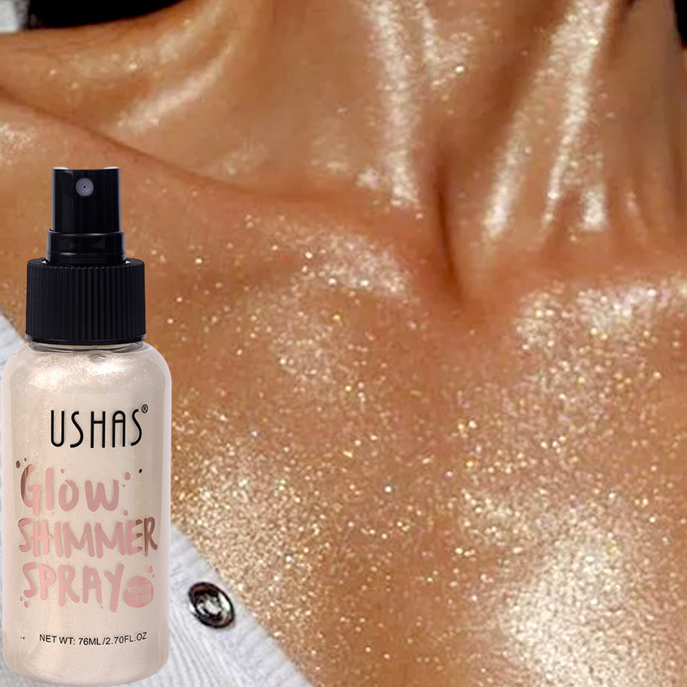4 สี Diamond Liquid Highlighter สเปรย์ - Long Lasting Glitter Clavicle Bronzer High Gloss - Shimmer Face Body Glow Liquid Highlighter