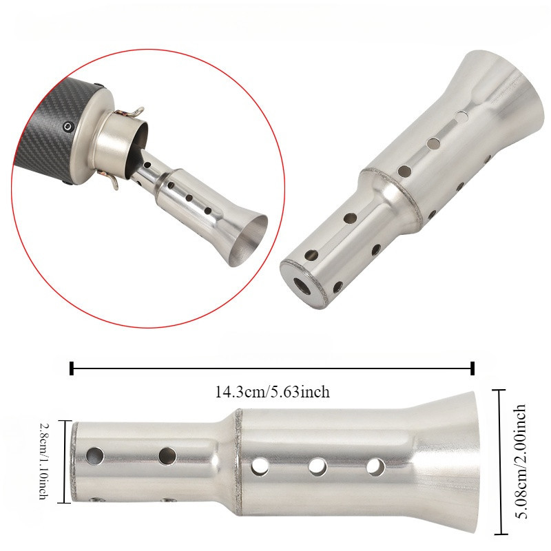 Universal Inlet 51 มม.รถจักรยานยนต ์ Exhaust Silencer ที ่ ถอดออกได ้ DB Killer ลบเสียงรบกวนเครื ่ องกําจัดเสียง